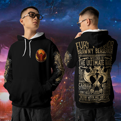Fury Warrior - WoW Class Guide V3 - All-over Print Hoodie