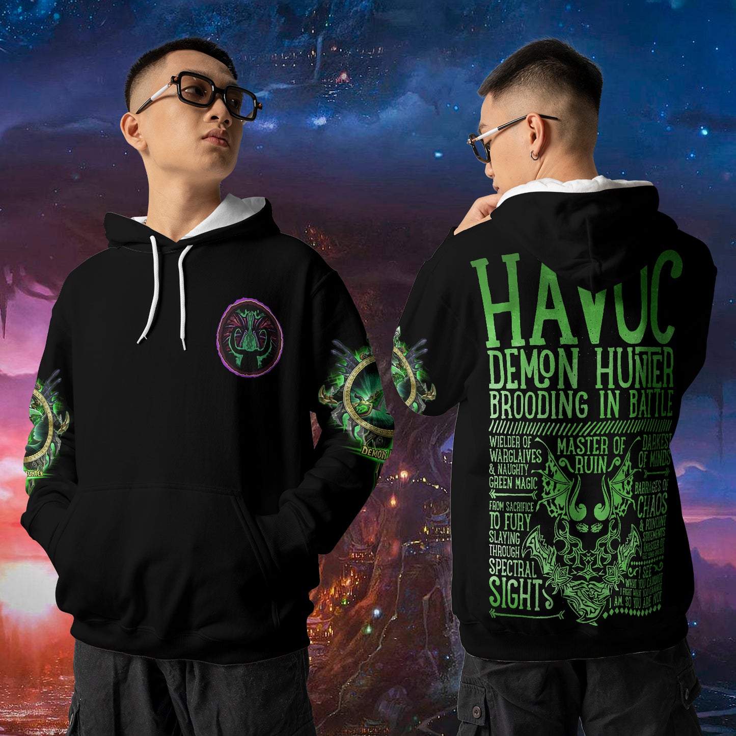 Havoc Demon Hunter - WoW Class Guide V3 - All-over Print Hoodie