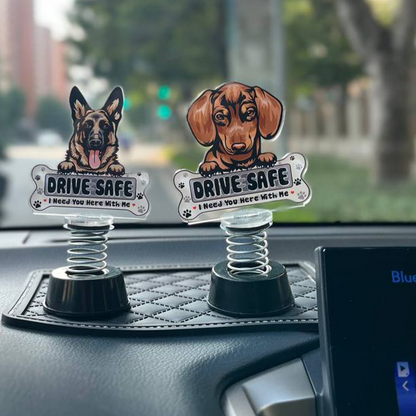 Beagle Dog Drive Safe I Need You Here With Me Spring With Acrylic Stand For Car Dashboard