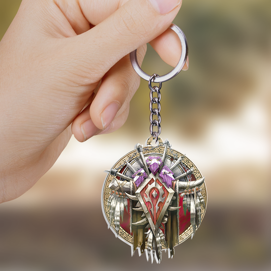 WOW Horde Kawaii style Crest Symbol Keychain Warcraft