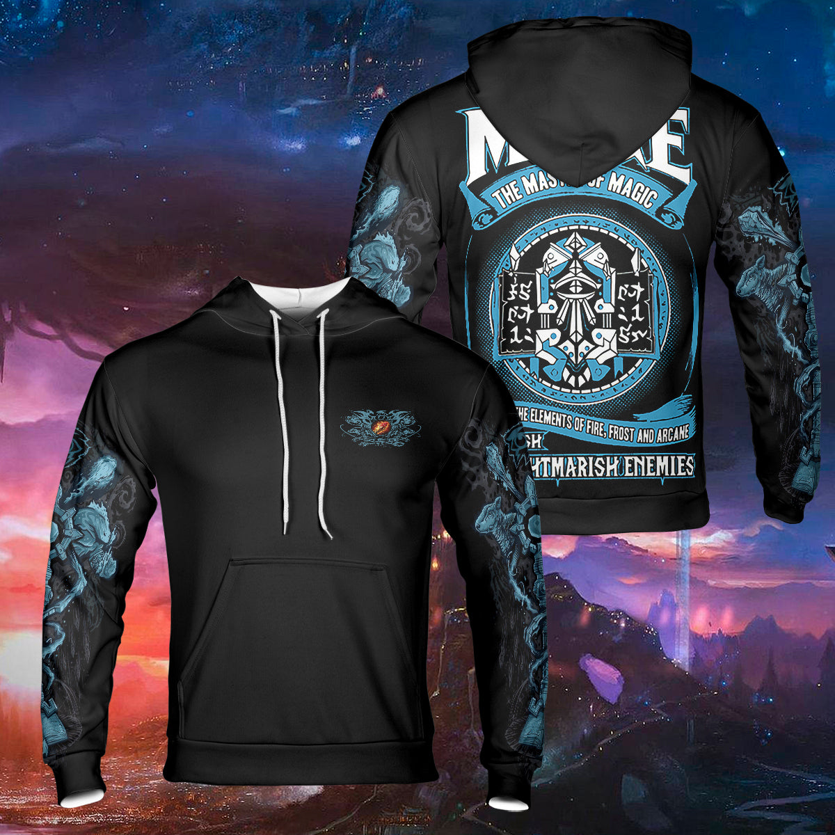 Mage Class Definition - WoW Class V3 - All-over Print Hoodie