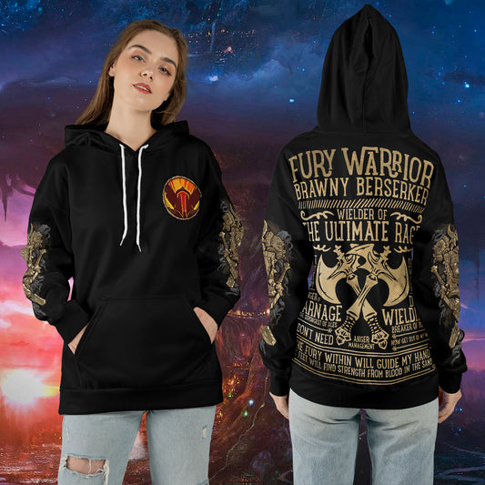 Fury Warrior - WoW Class Guide V3 - All-over Print Hoodie