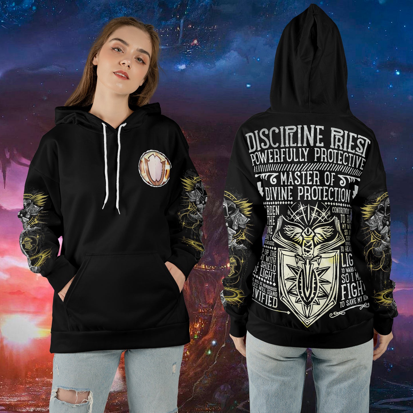 Discipline Priest - WoW Class Guide V3 - All-over Print Hoodie