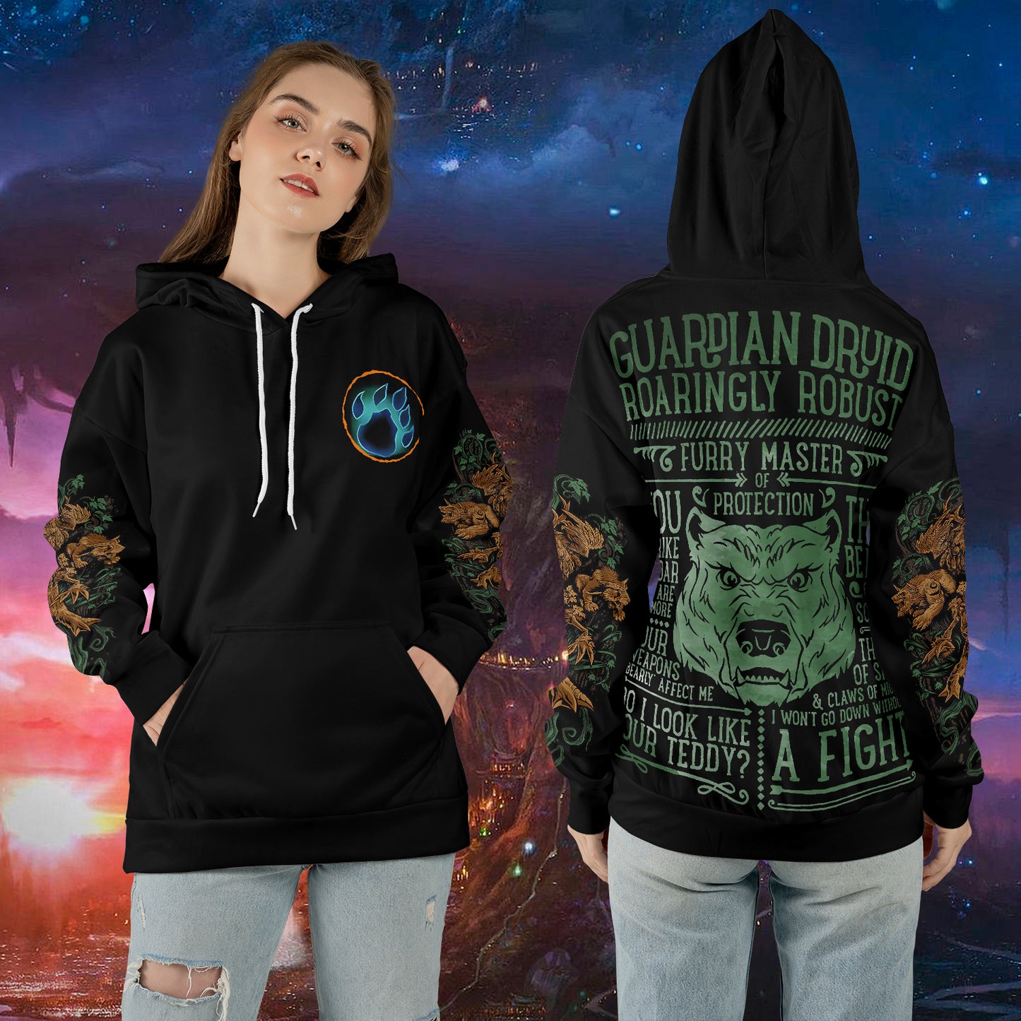 Guardian Druid - WoW Class Guide V3 - All-over Print Hoodie