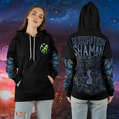 Restoration Shaman - WoW Class Guide V3 - All-over Print Hoodie