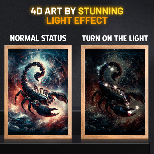 Scorpio Horoscope Star Map Sign 4D Art Led Light Wooden Frame Night Light Decoration