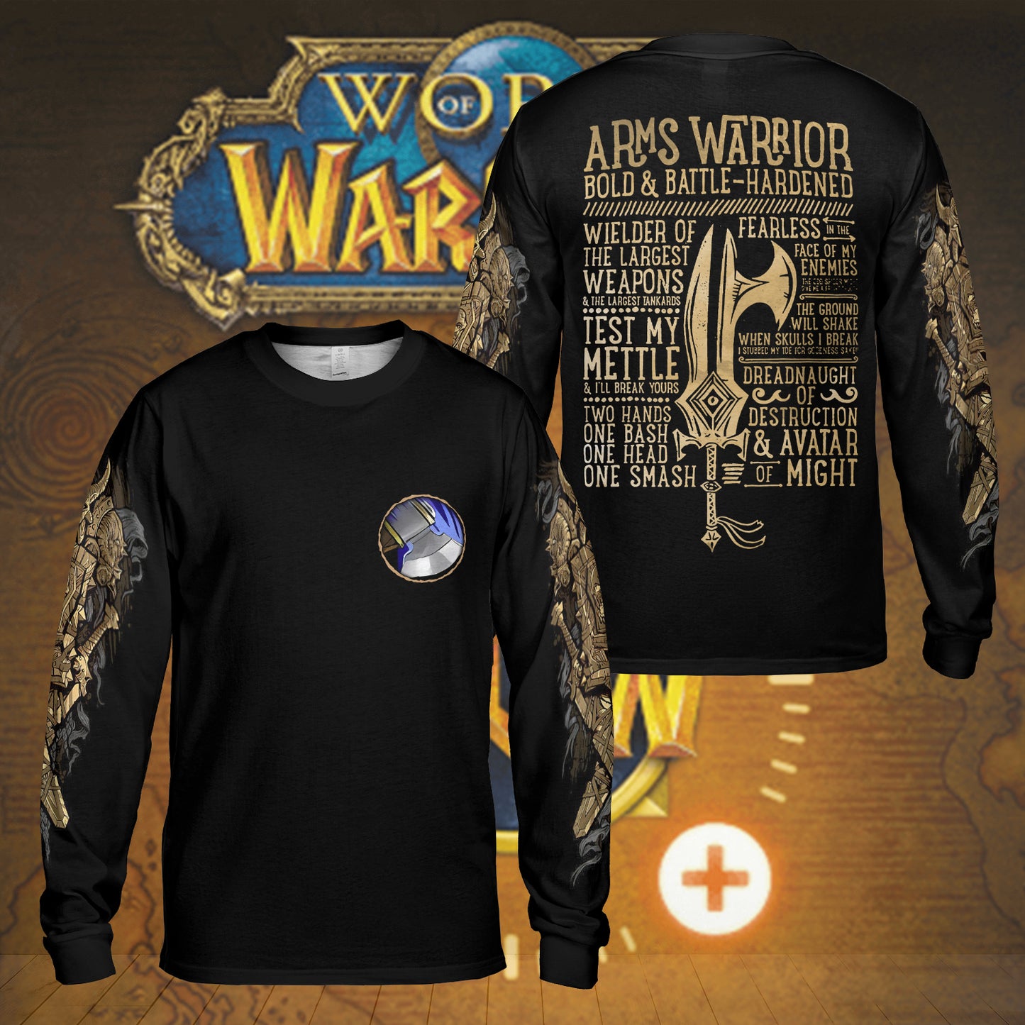 Arms Warrior - Wow Class Guide V3 - AOP Long Sleeve Shirt