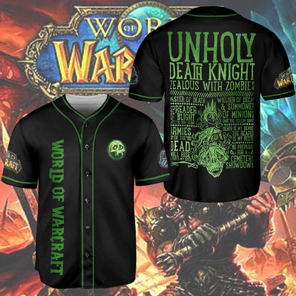 Wow Class Unholy Death Knight Guide AOP Baseball Jersey Without Piping
