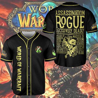 Wow Class Assassination Rogue Guide AOP Baseball Jersey Without Piping