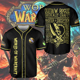 Wow Class Outlaw Rogue Guide AOP Baseball Jersey Without Piping
