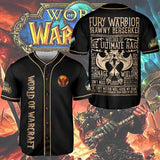 Wow Class Fury Warrior Guide AOP Baseball Jersey Without Piping