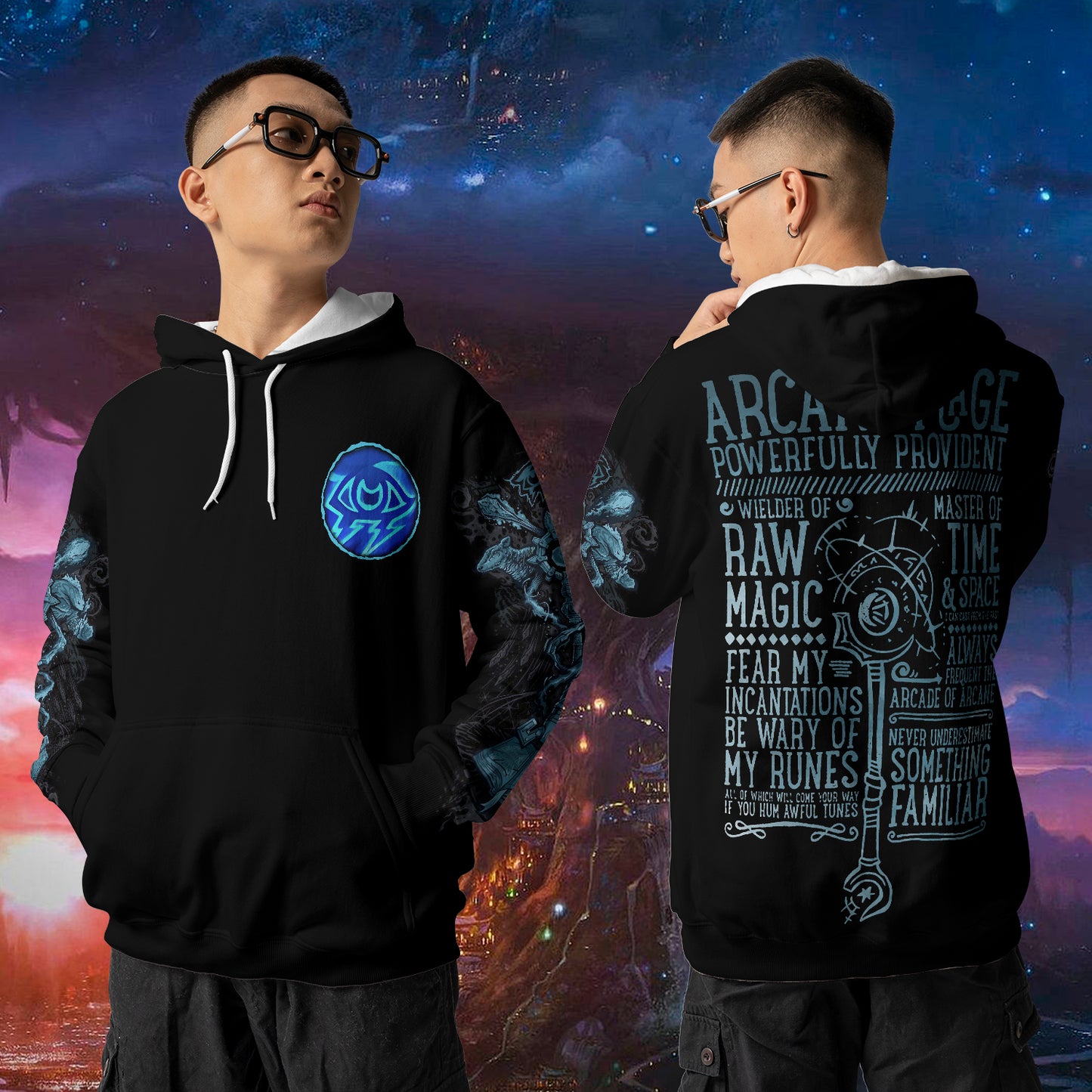 Arcane Mage - WoW Class Guide V3 - All-over Print Hoodie