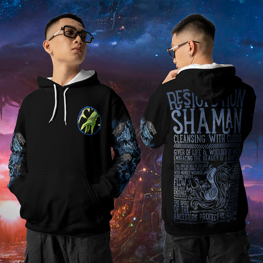 Restoration Shaman - WoW Class Guide V3 - All-over Print Hoodie