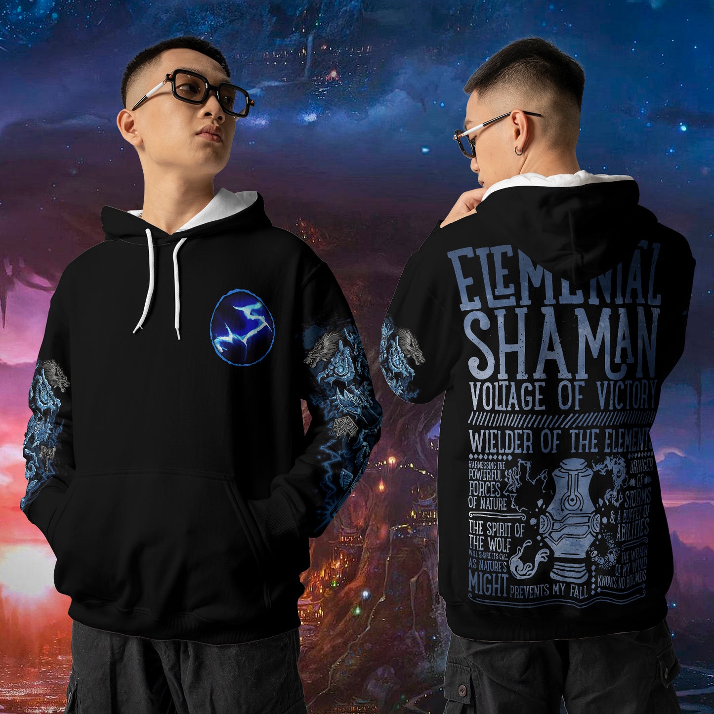 Elemental Shaman - WoW Class Guide V3 - All-over Print Hoodie