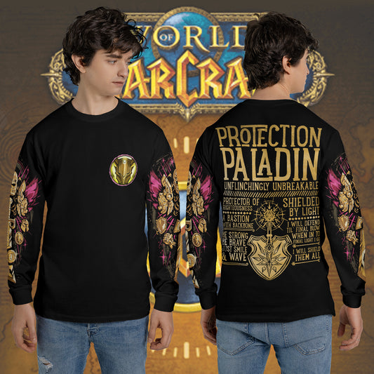 Protection  Paladin - Wow Class Guide V3 - AOP Long Sleeve Shirt