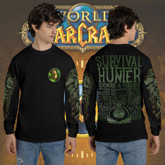 Survival Hunter - Wow Class Guide V3 - AOP Long Sleeve Shirt