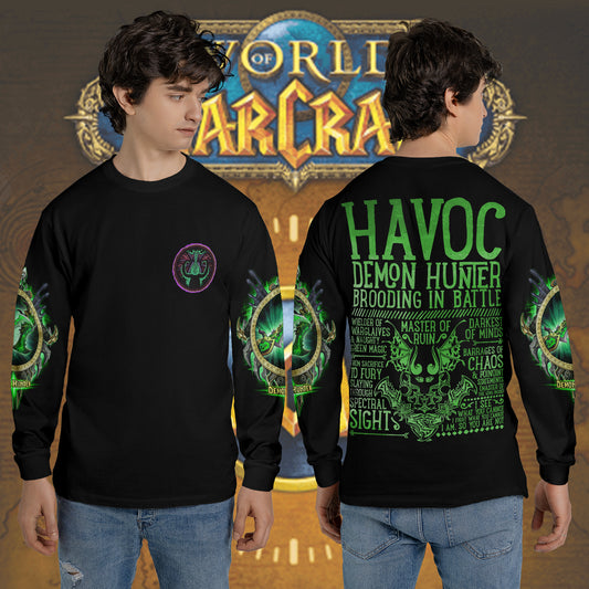 Havoc Demon Hunter - Wow Class Guide V3 - AOP Long Sleeve Shirt
