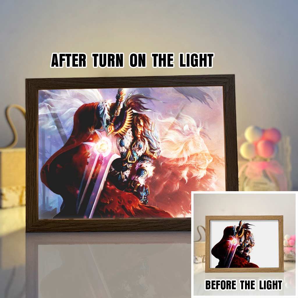 WoW King Varian Wrynn 4D Led Light Frame Night Light