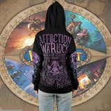 WoW Class Affliction Warlock Guide V1 All-over Print Zip Hoodie