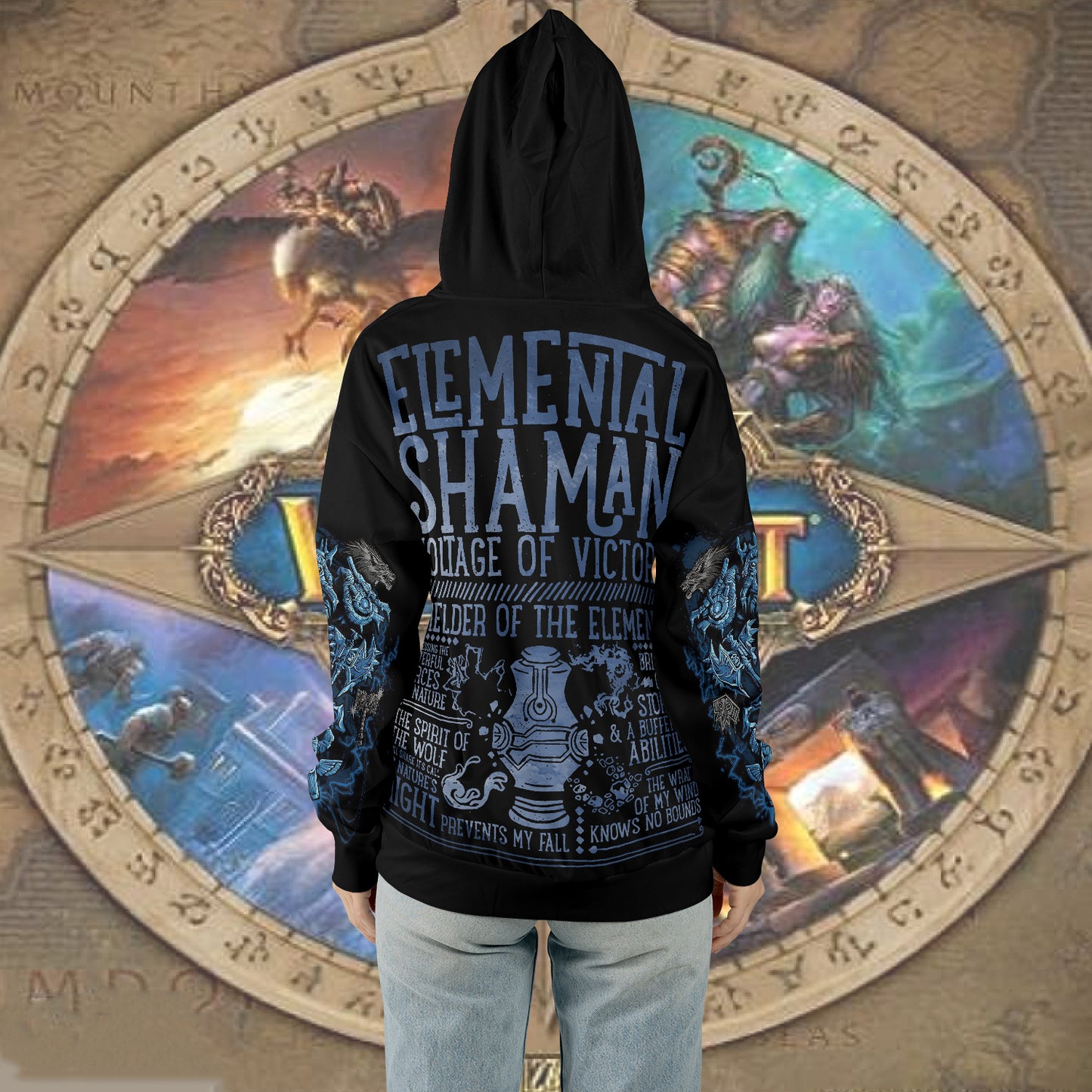 WoW Class Elemental Shaman Guide V1 All-over Print Zip Hoodie