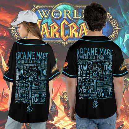 Wow Class Arcane Mage Guide AOP Baseball Jersey Without Piping