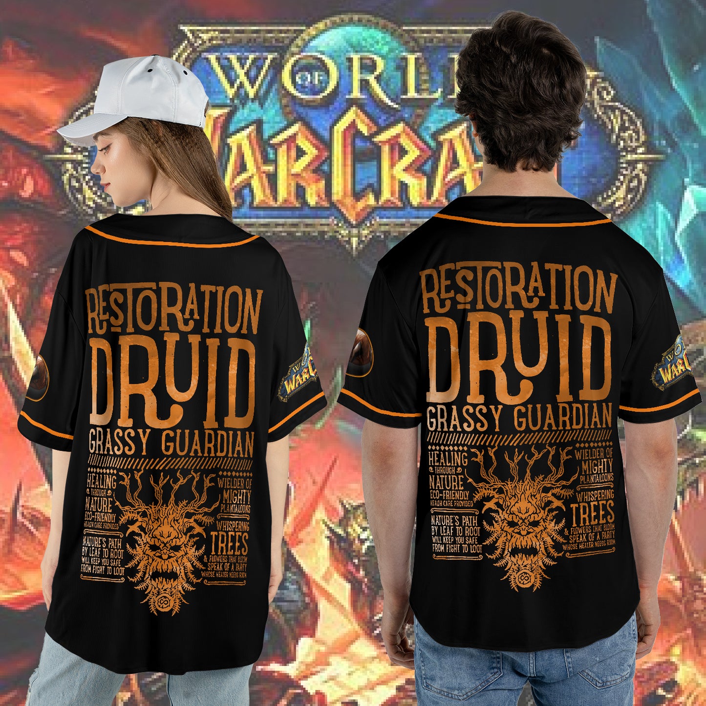 Wow Class Restoration Druid Guide AOP Baseball Jersey Without Piping