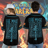 Wow Class Fire Mage Guide AOP Baseball Jersey Without Piping