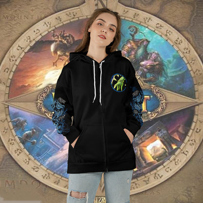 WoW Class Restoration Shaman Guide V1 All-over Print Zip Hoodie