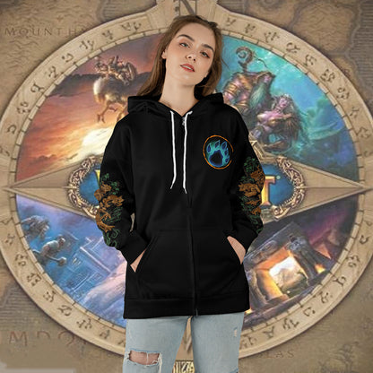 WoW Class Guardian Druid Guide V1 All-over Print Zip Hoodie