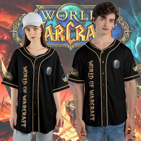 Wow Class Protection Warrior Guide AOP Baseball Jersey Without Piping