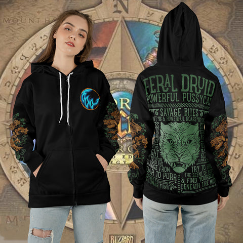 WoW Class Feral Druid Guide V1 All-over Print Zip Hoodie