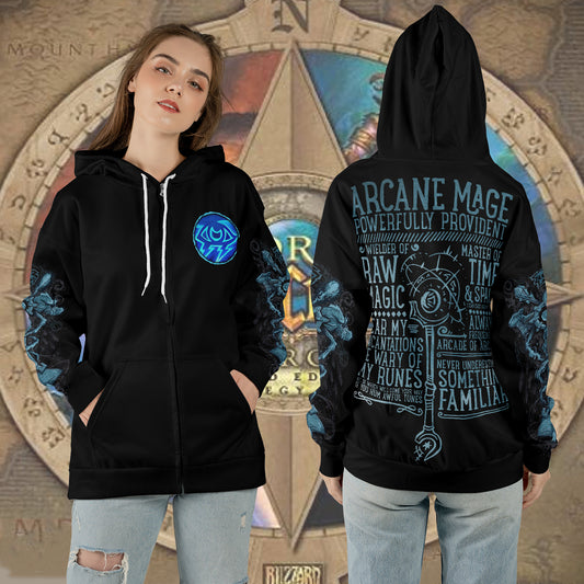 WoW Class Arcane Mage Guide V1 All-over Print Zip Hoodie