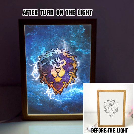 WoW Alliance Icon 4D Led Light Frame Night Light