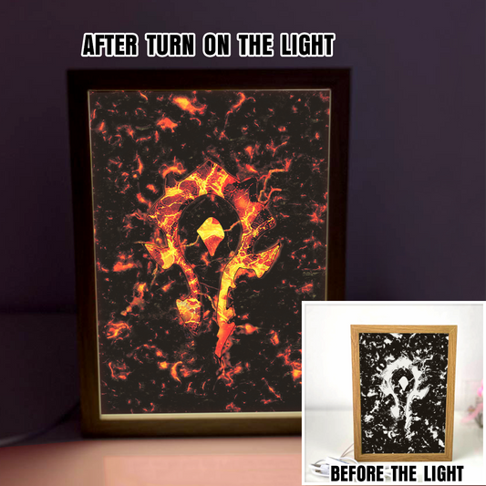 WoW Horde Icon 4D Led Light Frame Night Light