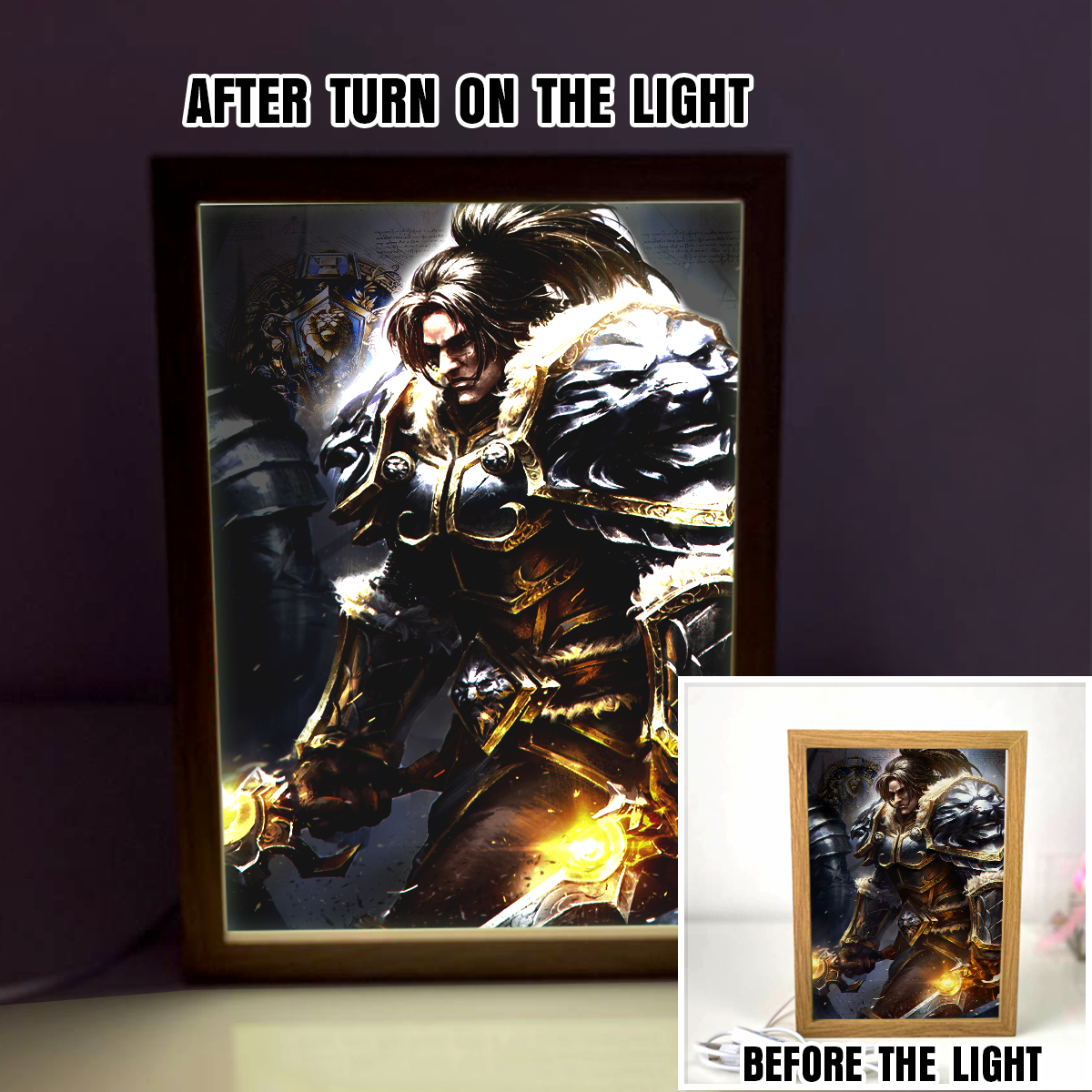 WoW King Varian Wrynn 4D Led Light Frame Night Light