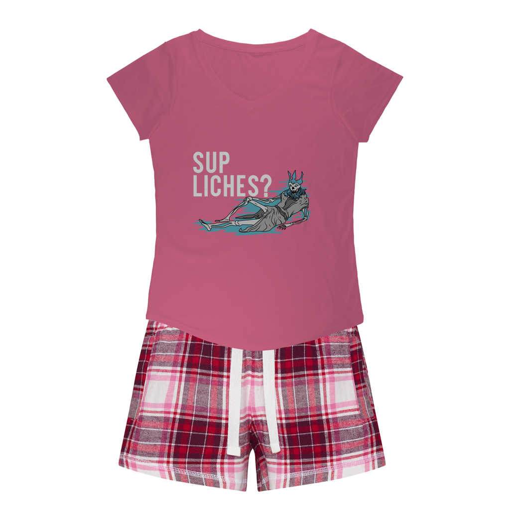 DnD - SUP LICHES Girls Sleepy Tee and Flannel Short