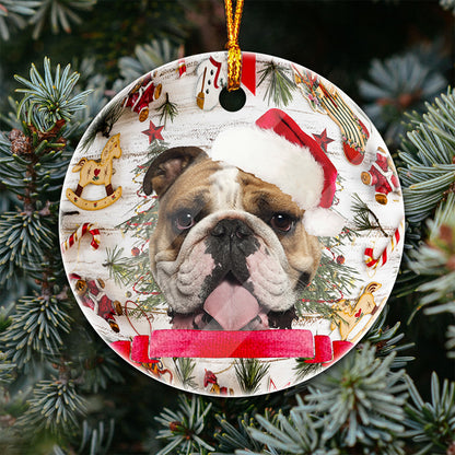 Bulldog Personalized Name Dog Christmas Ornament