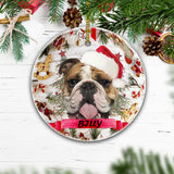 Bulldog Personalized Name Dog Christmas Ornament