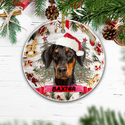 Doberman Personalized Name Dog Christmas Ornament