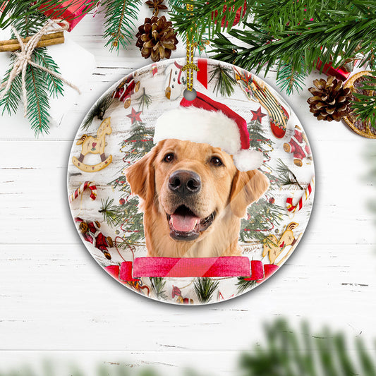 Golden Personalized Name Dog Christmas Ornament