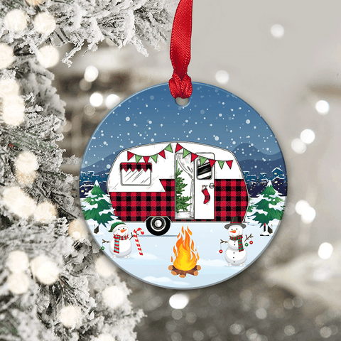 Camping Christmas Acrylic/Wooden Ornament