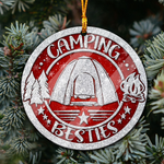 Camping Besties Tent  Acrylic/Wooden Ornament