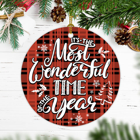 It's The Most Wonderful Time Of The Year Acrylic/Wooden Ornament