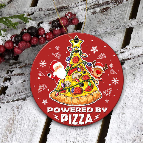 Powered By Pizza Acrylic/Wooden Ornament