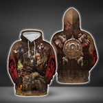The Orc Crest Under Warchief Thrall - Horde WoW - AOP Hoodie Lightweight