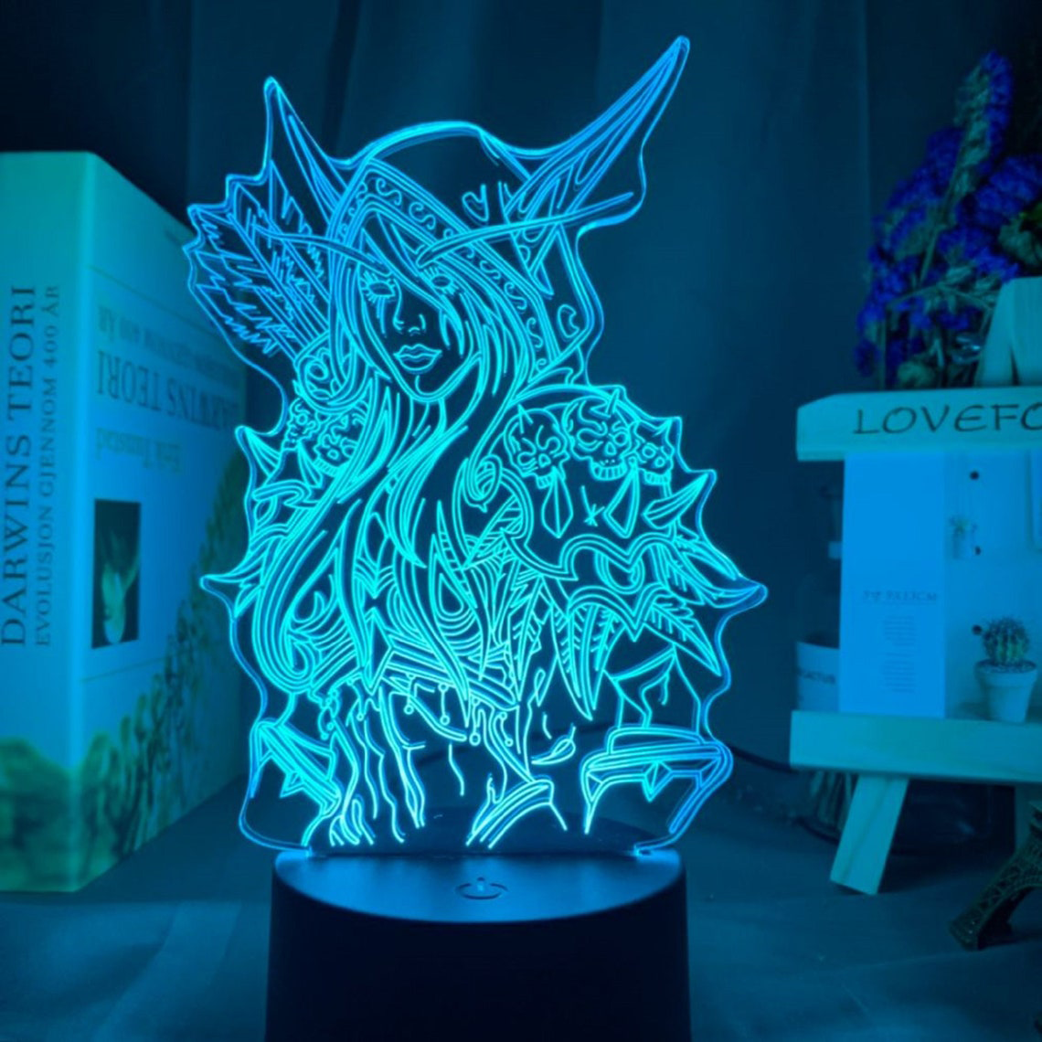 World of Warcraft Light Sylvanas Windrunner 3D Night Light WoW LED Lamp