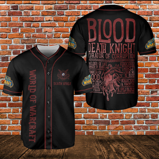 Blood Death Knight DK Class Wow Collection AOP Baseball Jersey