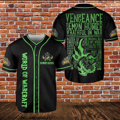 Vengeance Demon Hunter DM Class Wow Collection AOP Baseball Jersey