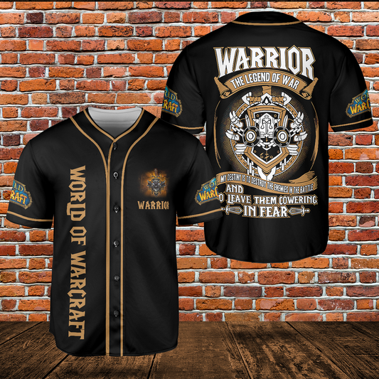 WOW Warrior Class AOP Baseball Jersey Without Piping