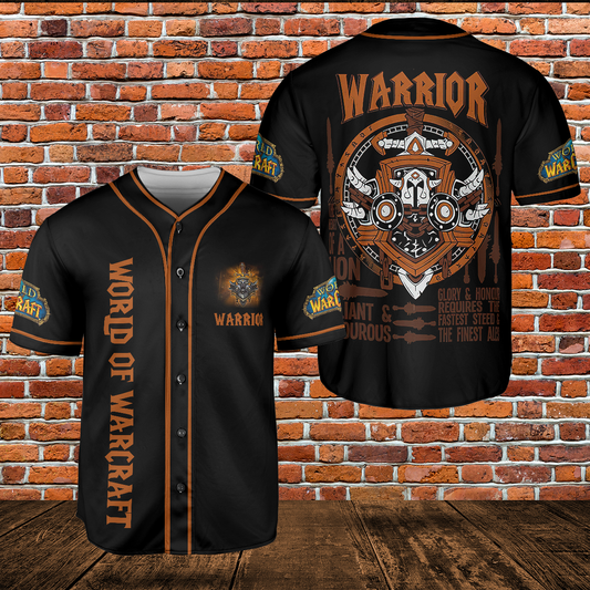 Warrior Class WoW AOP Baseball Jersey Without Piping